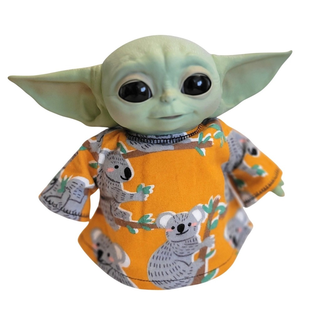 Koala Bears Outfit for 7.5" Grogu Baby yoda Hasbro dolls Clothes- orange flannel